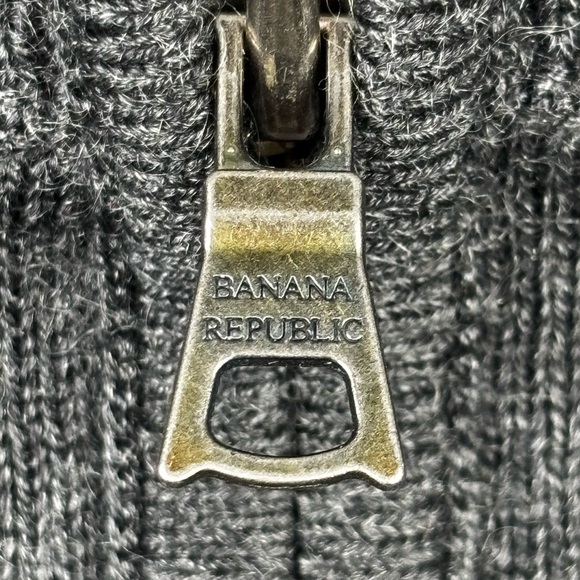 Men’s Banana Republic Silk Cashmere 1/4 Zip Sweater Size M Dark gray Business - Picture 4 of 9